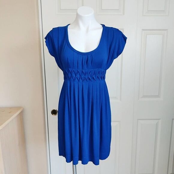 Max Studio blue stretch pleated mini dress XS - Picture 1 of 9